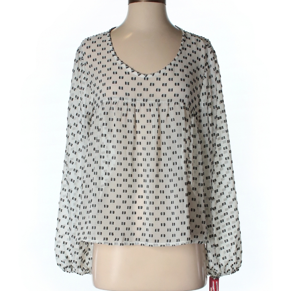 Merona long sleeve semi sheer blouse